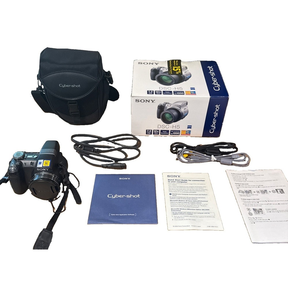 Sony Cyber-shot DSC-H5 7.2mp Digital Camera Tested In Box MINT